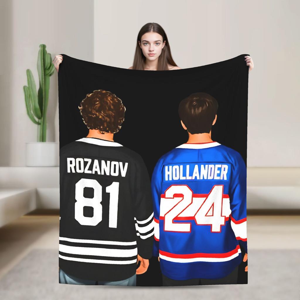 Heated Rivalry Knitted Blankets Cute Hollanov  Flannel Throw Blankets Summer Air Conditioning Decoration Soft Warm Bedspreads