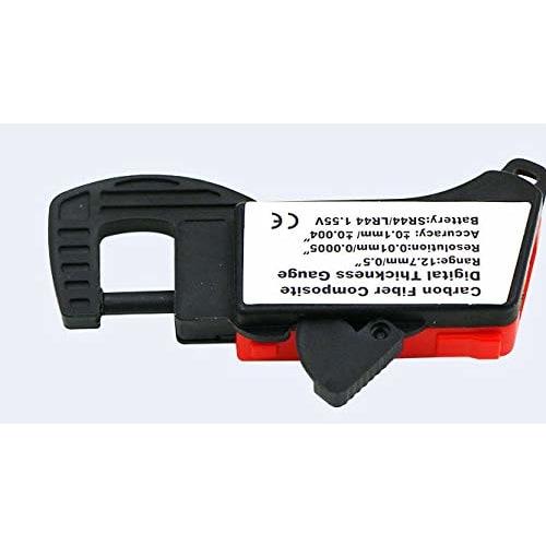 ANR Digital Micrometer, High-Precision Digital Gauge for Thickness Measurement, Leathercraft, Printing Paper, Large Thickness Display, Red