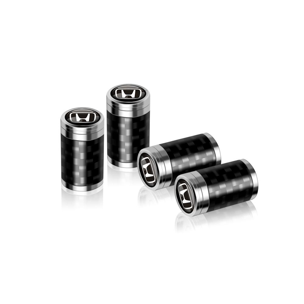 4Pcs Metal Carbon Fiber Car Wheel Tires Valve Caps Emblem Cover For Honda Civic Accord Prelude Mugen City Pilot Auto valve cap ajw256