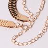 Women Lady Fashion Fish Skin Pattern Metal Gold Chain Belt Waist Strap