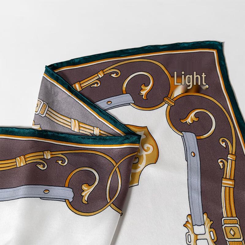 HangYuanXiang British Carriage Mulberry Silk Square Scarf