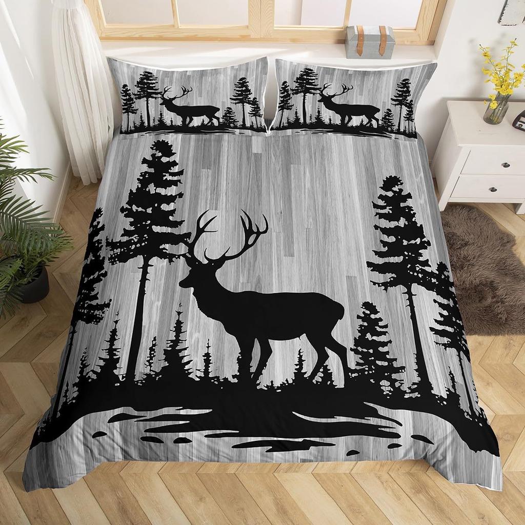 Forest Deer Duvet Set 3D Animal Digital Printing Bedding Set Bedroom Room Decoration