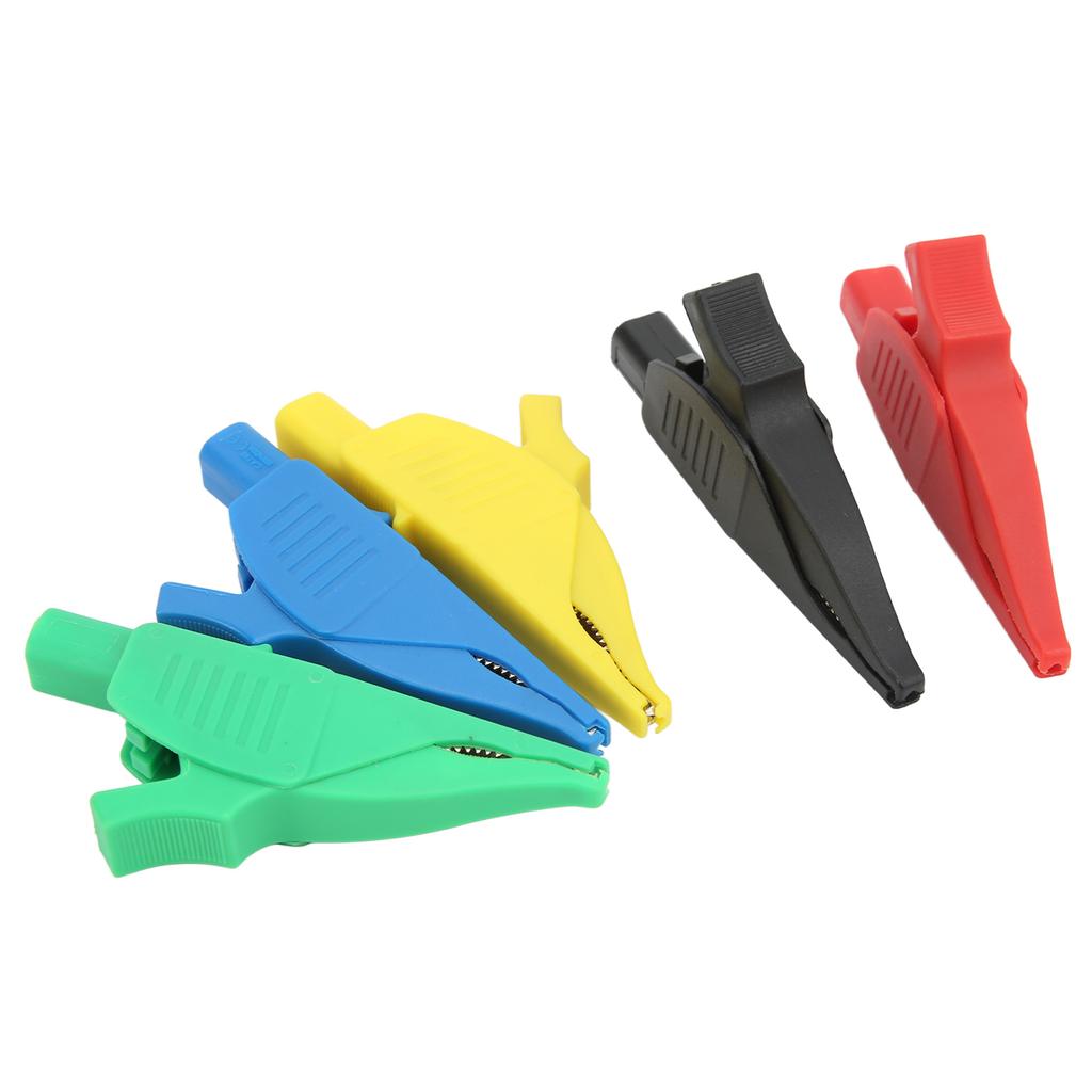 5Pcs Electric Test Clips Lightweight Safe 5 Colors Insulated Safety Multimeter Test Clips with 4mm Jack for Cars