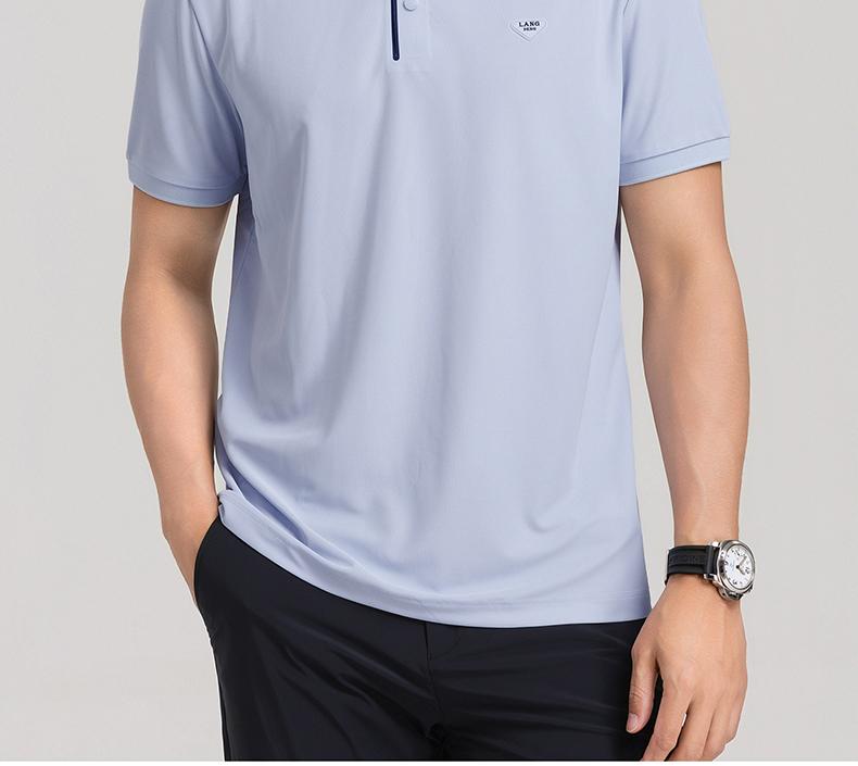 Langdeng Summer Men's Short-Sleeved Polo Shirt