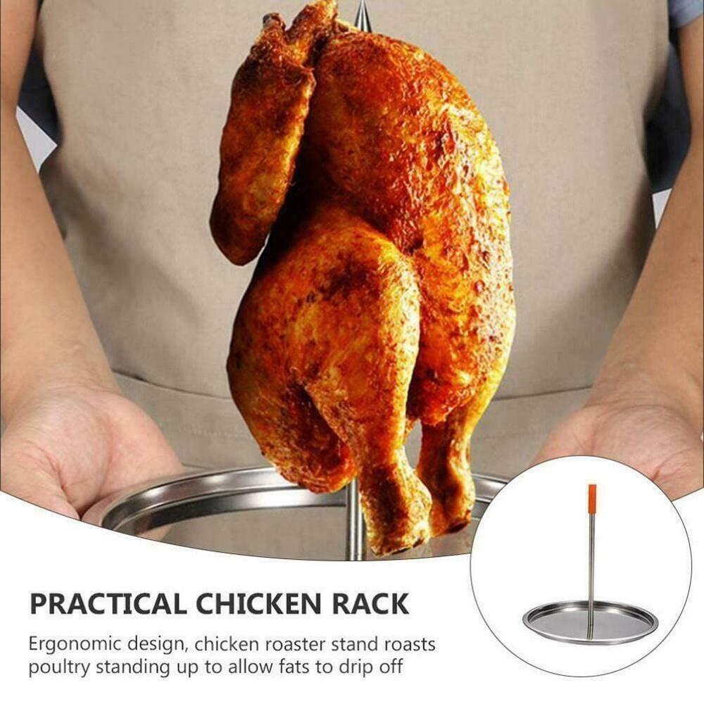 With Chassis Grilled Chicken Rack Spike Poultry Hanger Barbecue Meat Rack Vertical Skewer Barbecue