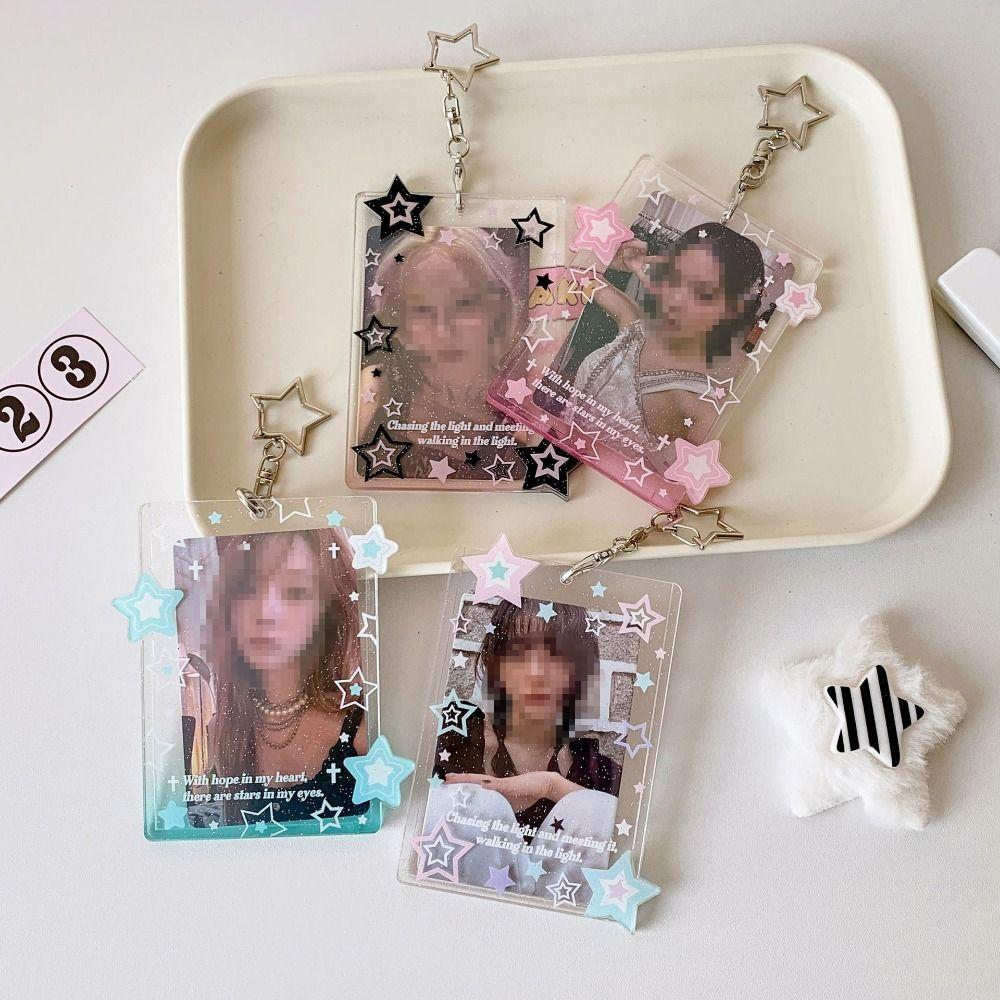 Acrylic Photocard Holder Stars Keychains Creative Idol Photo Holder