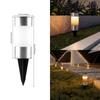 3pcs Solar Outdoor Garden Lights Stainless Steel Lawn Spike Light Waterproof for Gardens Villas Yards Driveways Patios Pathway