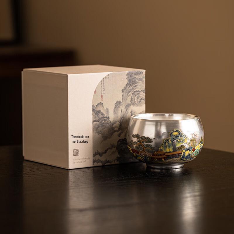 Auspicious Dragon Gilded Silver Ceramic Kung Fu Master Tea Cup (Dragon Year Edition)