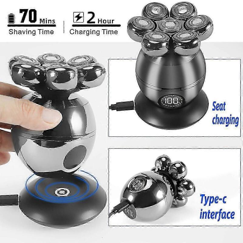 7D Electric Shaver 7 Head Razor Bald Beard Hair Skull Trimmer Beard Remover Men Waterproof Hair Clipper