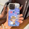 Case for iphone Air 11 17 Pro XS Max 16 Plus 18 Pro Max 15 12 14 13 XR Blue Monster Girl Shattered Silver Texture Airbag Shockproof Cover