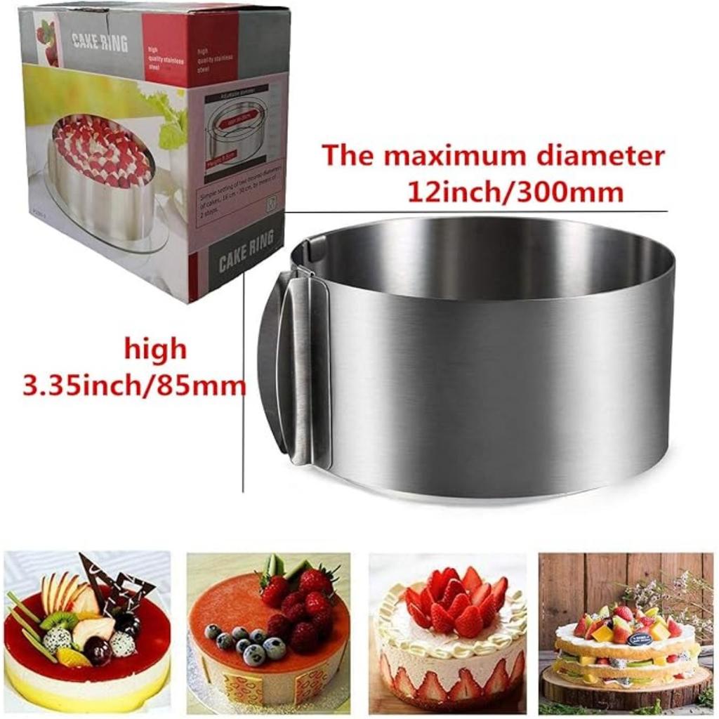 Adjustable Cake Mousse Mould Stainless Steel 6 To12 Inch Cake Mold Ring Baking Décor