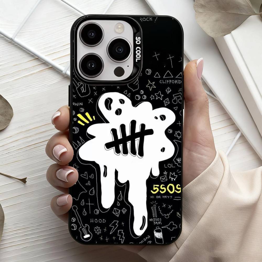 Чехол для телефона 5 Seconds of Summer 5SOS для iPhone 17, 16, 15, 14, 13, 12, 11 Plus, Pro Max Черный Конфетный серебристый чехол для телефона