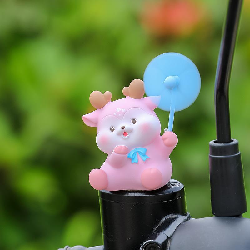 Car OrnamentsCute Cartoon Dolls, Windmills Electric Bikes Bicycles Summer Car Decorations Car Accessories