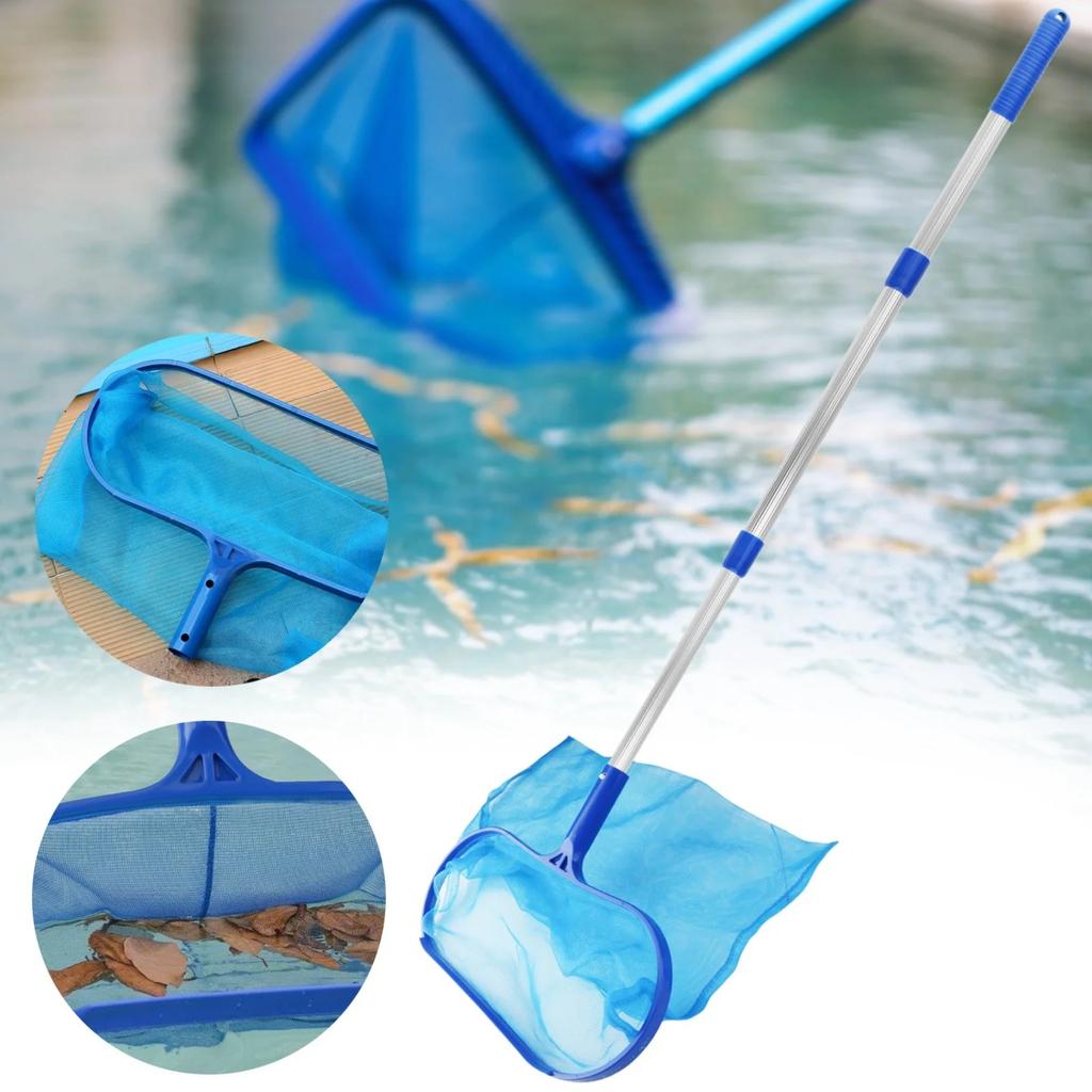 Средство для удаления листьев из бассейна, большая корзина, широкая сетка для очистки, 42-дюймовая телескопическая алюминиевая штанга