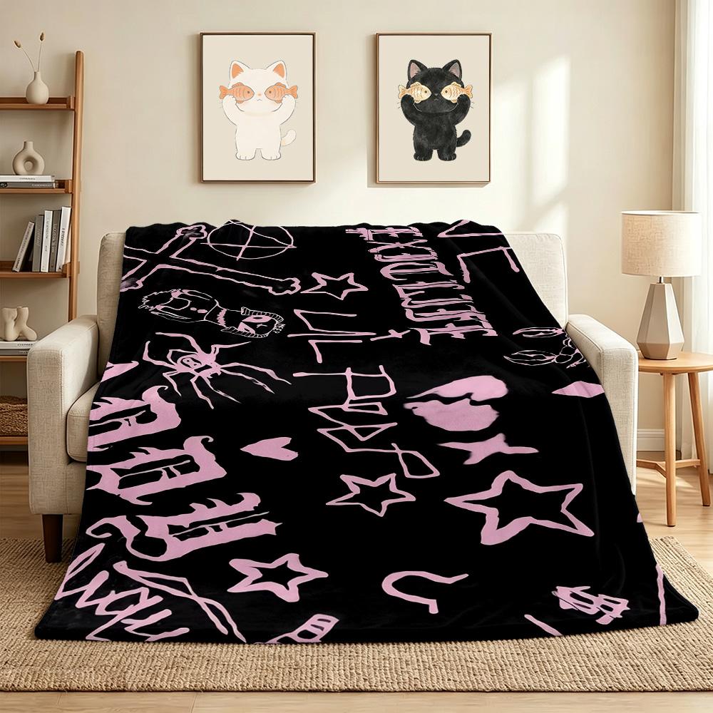 Gothic Symbols Flannel Blanket Throw Blanket Soft Warm Sofa Bed Camping Car home Decor Unique Christmas Gift C9302753