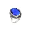 Кольцо из серебра 925 пробы с синим сапфиром V6405