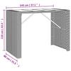 7 piece Garden Bar Set with Cushions Black Poly Rattan