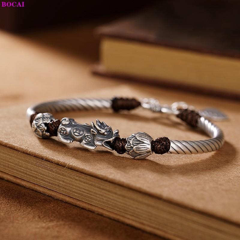 Ожерелье из стерлингового серебра 925 пробы, ручная работа, квадратный кулон из тайского серебра, плетеная цепочка на шею, ювелирные изделия из чистого серебра