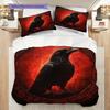 Crow Pattern Bedding Quilt Set Quilt Cover Pillowcase Home Decoration Birthday Gift (1 * duvet cover + 2 * pillowcase, without core)