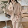 Women's Plush Zipper Pajamas - Autumn/Winter, Cute Stand Collar, Plus Size Coral Fleece Homewear
