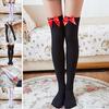Girl Stretchy Meias Over The Knee High Socks Stockings Tights With Bows Thigh