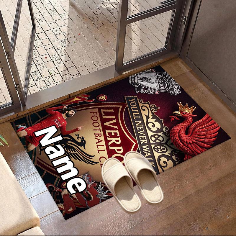 Custom Name Personalized Liverpool Football Club Print Carpet, Versatile Home Decor Rug, for Playroom, Apartment, Balcony, Entryway, Hallway Gift