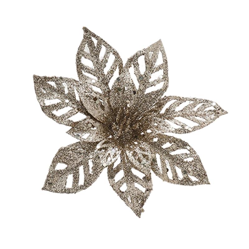 5 шт. Блестящие искусственные цветы Украшение для рождественской елки Для домашнего декора Искусственный цветок Рождественская гирлянда Украшения 2025 Новый год Навидад