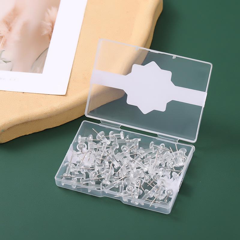 Прозрачные I-образные кнопки из розового золота: Декоративные пробковые гвозди с золотым покрытием