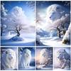 5D DIY Алмазная картина Белый тигр в снегу Полный круг Вышивка Полный набор для вышивки крестом Украшения для дома Искусство Хобби Подарок