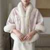 Белый Шарф-Пальто Ципао Новинка Осень Зима Флисовая Подкладка Утолщенное Помол Наряд Зимний Плащ