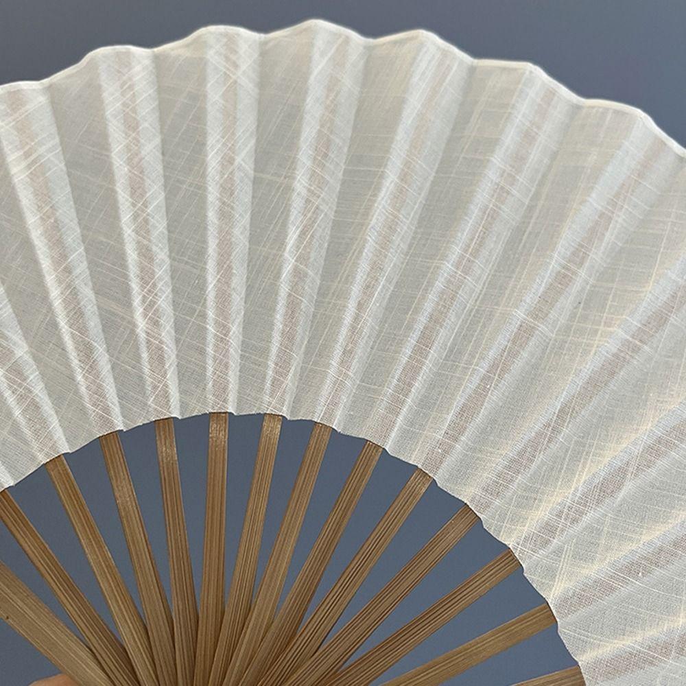 Solid Color Folding Hand Fan Bamboo Frame Retro Handheld Fan Mini Shell Fan Chinese Style