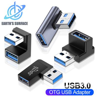 Адаптер-удлинитель USB 3.0 папа-мама под прямым углом 90 градусов, USB-коннектор, угловой адаптер с восходящим изгибом 10 Гбит/с для ноутбука, ПК, конвертер