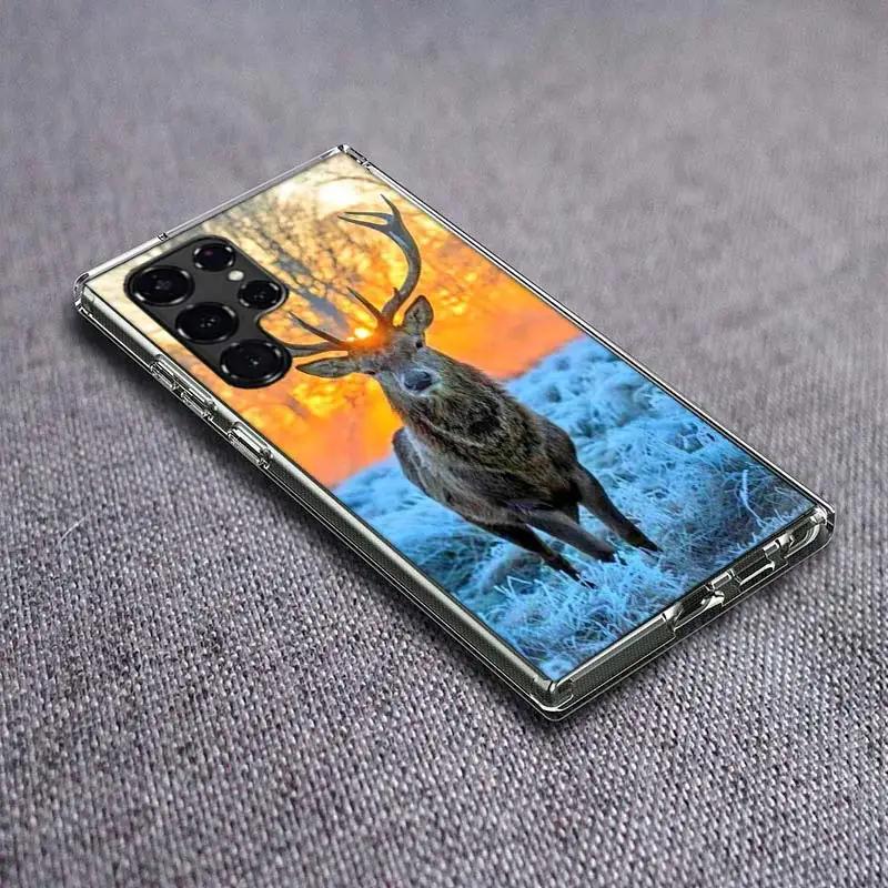 Прозрачный чехол для телефона с камуфляжем для охоты на оленей для Samsung Galaxy S21 Plus S24 S23 S20 FE S22 S26 Ultra S25 Edge TPU Capa Чехлы Покрытие Ударопрочный
