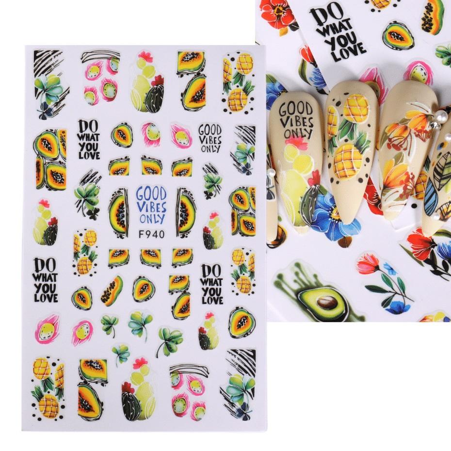 Nail Sticker 3D Liner Dark Butterfly Skull Flower Transfer Beautiful Decals Decoration Nail Art Accessories DIY Design