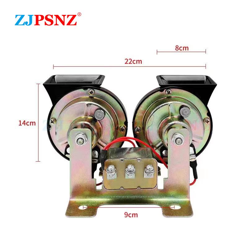 12V 24V Car Snail Horn With Relay Metal Bracket High/Low Dual-Tone Sound Electric Horn Kits Waterproof For Truck Auto Motorcycle