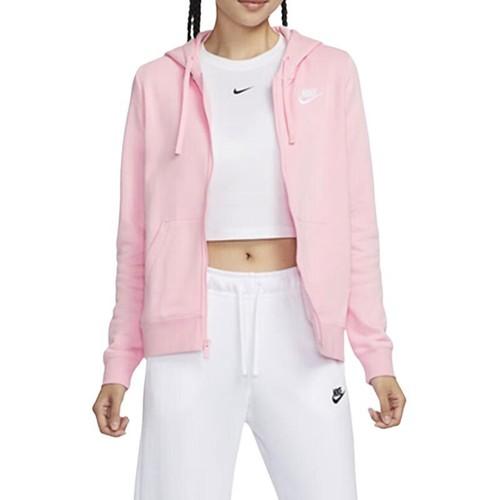 Nike Однотонная женская толстовка на молнии для улицы, розовая