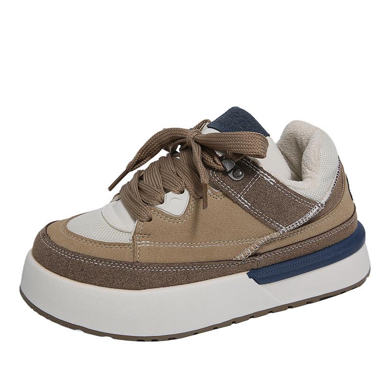 Winter Velvet Little White Shoes New Korean Version Ins Female Students Warm and Heightened Sports Board Shoes Street Shot