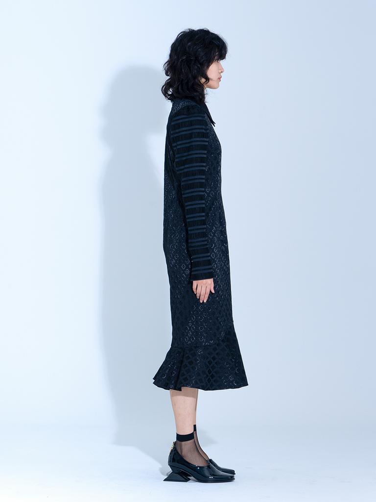 VEGAN TIGER Black Jacquard Mermaid Dress