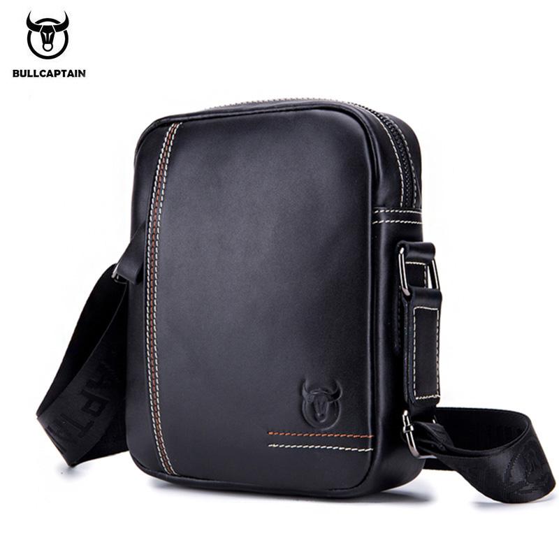 BULLCAPTAIN Мужская сумка через плечо, мужские сумки на плечо, сумки на молнии, большая вместительная сумка из натуральной кожи для мужчин, сумки-мессенджеры