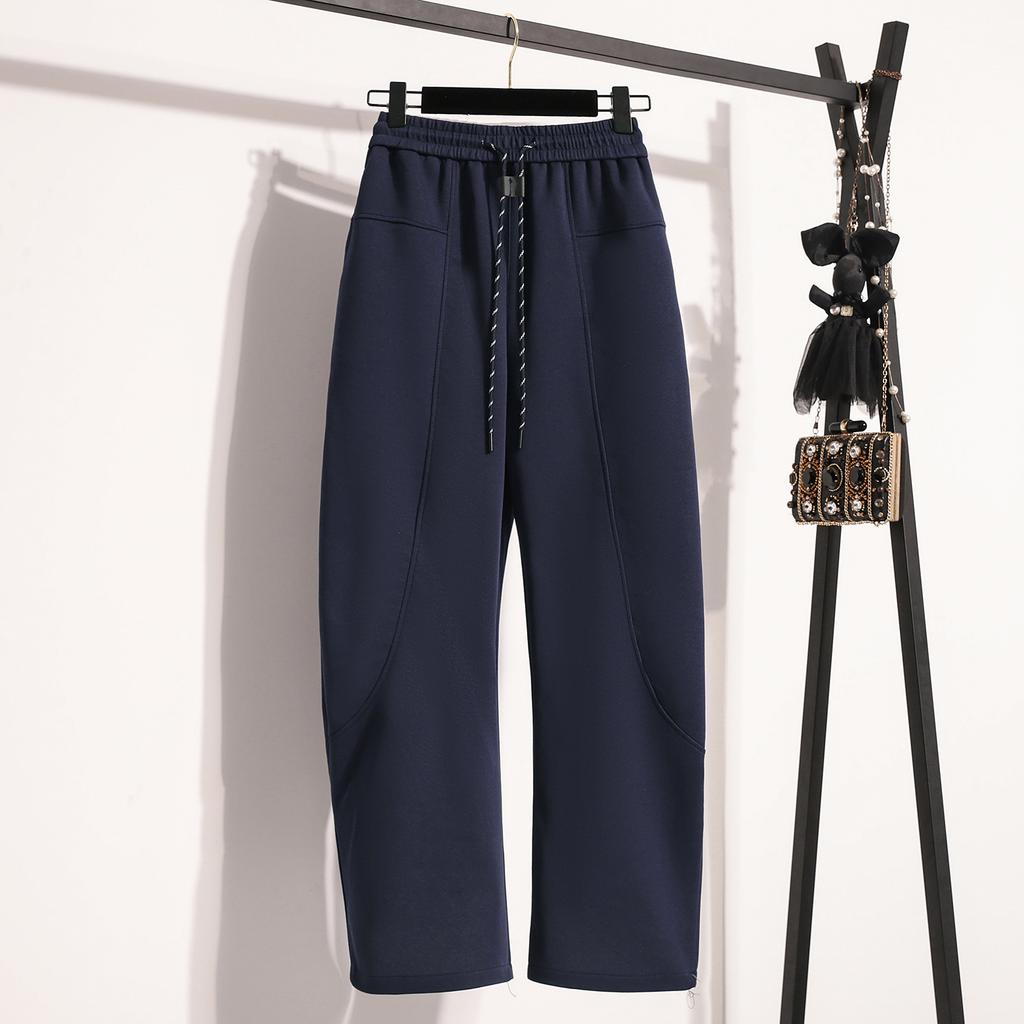 Осень-весна Длинные брюки спортивные штаны женские шаровары эластичные однотонные свободные брюки