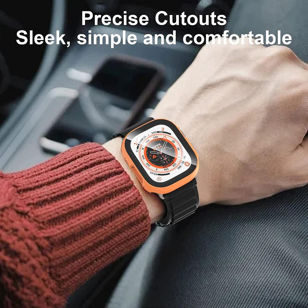 1/3 Упаковка Стекло+чехол Для Apple Watch Ultra 49мм ремешок смарт-часы PC Бампер+Защитное стекло Закаленное Покрытие iwatch серия Аксессуары