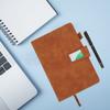 Notebook PU Lther Cover Ribbon Bookmark Ink Proof Thick Paper Ruled Paper Notebook with Pen for   Travel