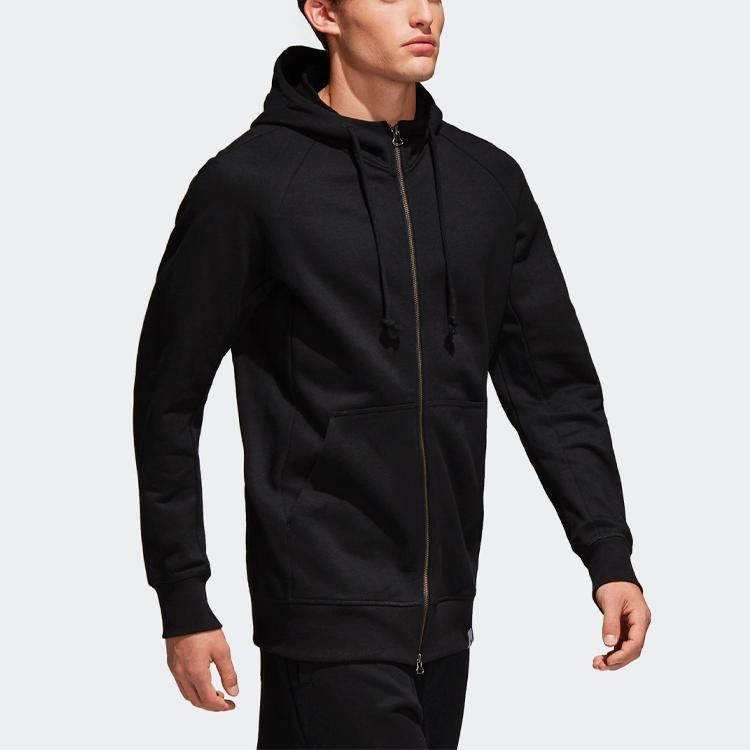 adidas Мужская толстовка на молнии Originals Trefoil, верхняя одежда, черная BQ3092