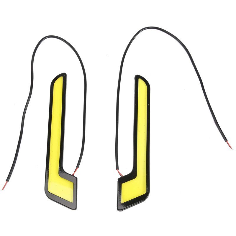 Powerful 1Pair High Power L-Shape COB DRL Car LED Daytime Running Lights Fog Lamp White DC12V