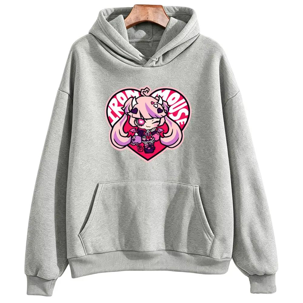 New Hot Ironmouse VTuber Graphic Hoodie Y2K Men Women Casual Hip Hop Streetwear Sweatshirt Trendy Streetwear for Daily Looks