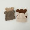 1 шт. теплая шапочка для новорожденного мальчика и девочки, милая мультяшная шапочка с медведем для малышей, вязаная крючком, теплая вязаная шапка на осень и зиму