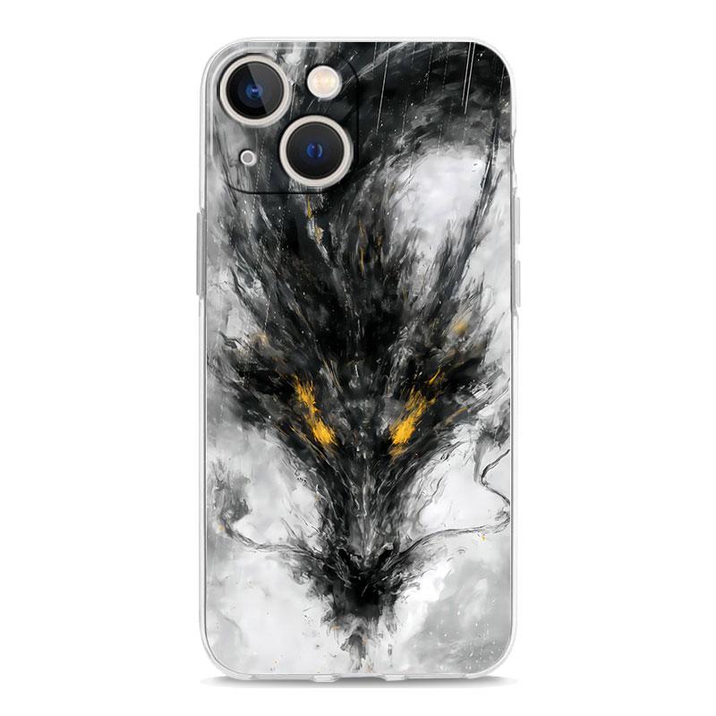 Чехол для телефона iPhone 17 Air Cases iPhone 16 15 12 13 14 Pro Max SE 7 8 Plus iPhone11 Прозрачный Мягкий Чехол Дракон