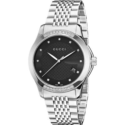 YA126408 G-Timeless часы унисекс с черным циферблатом