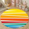 Retro Round Abstract Multicolor Rug Pad, Non-Slip Floor Mat for Dining Room