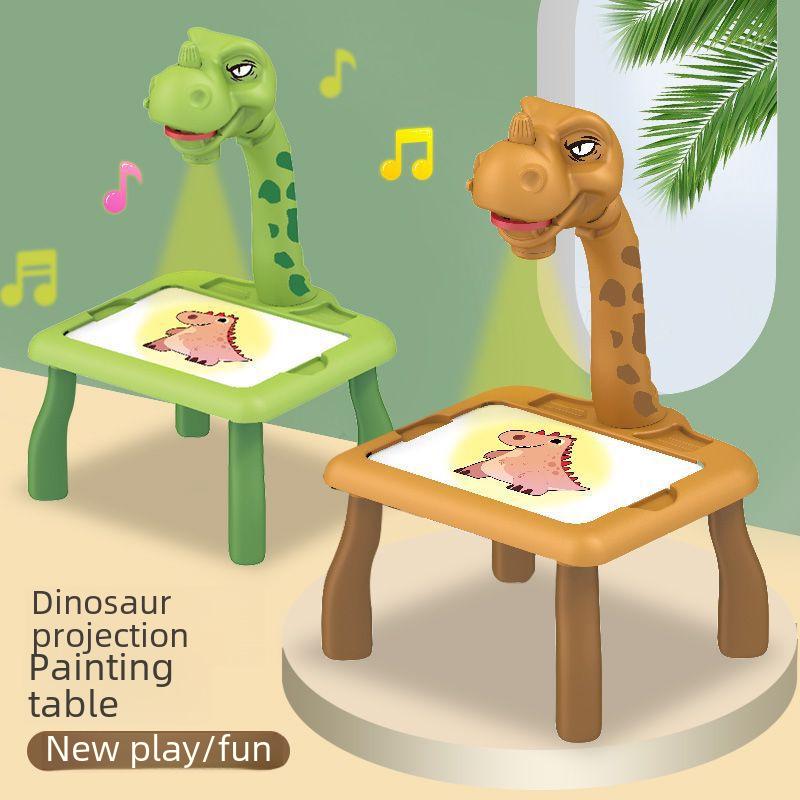 Multifunctional Deer Projector Drawing Table with Sound & Light - Children's Graffiti & Writing Board Toy